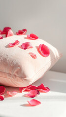 Canvas Print - Rose Petals on a Pillow