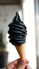 Wall Mural - Black Ice Cream Cone