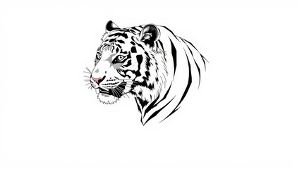 Sketch of tiger isolated on white background