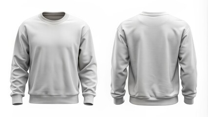 Blank customizable sweatshirt template with a relaxed fit and casual style, isolated on white background, ready for your design or logo addition.