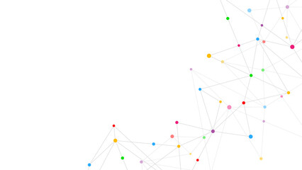 Minimalistic design with connecting the dots and lines. Abstract geometric background of science and technology concept
