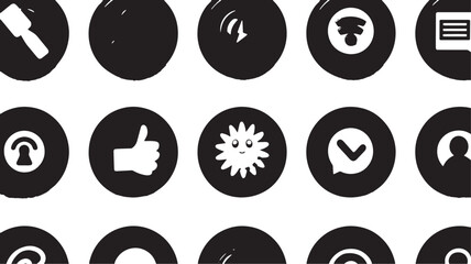 A clean vector icon set including a user engagement, bounce rate, page views, and heat map .icons in black and white style with isolated on white