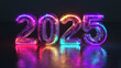 © GenAi - 2025 | New Year 2025 | 3d 2025 | New Year greetings 2025 | Year 2025 neon colorful 3d | Happy New Year 2025