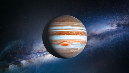 Wall Mural - Panoramic view of the Jupiter out in the space