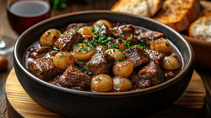 Wall Mural - A hearty bowl of Beef Bourguignon