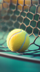 Poster - Illustration of a tennis ball on a tennis court