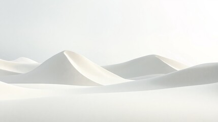 Wall Mural - Minimalist White Sand Dunes Under Soft Sunlight.

