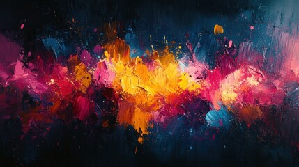 Abstract Oil Painting with Vibrant Colors