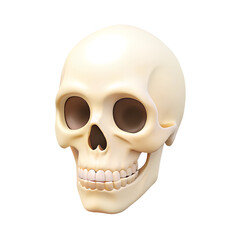 3D PNG Image of a skull on a transparent background, Halloween