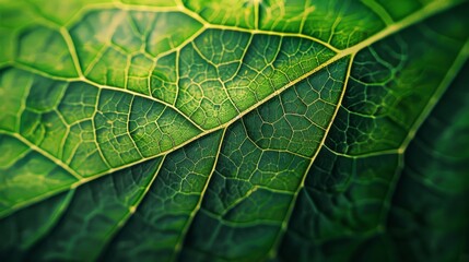 abstract green leaf texture with detailed veins and natural patterns