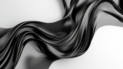 Wall Mural - Black Fabric Flow.