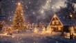 © positfid - Snowy Christmas Village at Night