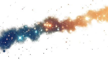 stars and milky way isolated on a clear background, png.