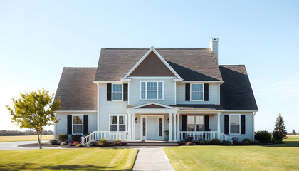 Wall Mural - Front of house isolated with white highlights, png