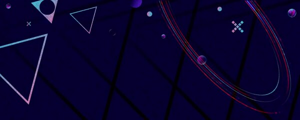 Wall Mural - Dark retro futuristic art neon abstraction background cosmos new art 3d starry sky glowing galaxy and planets blue circles	
