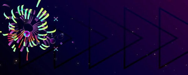 Wall Mural - Dark retro futuristic art neon abstraction background cosmos new art 3d starry sky glowing galaxy and planets blue circles	