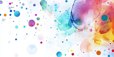 Wall Mural - Colorful Abstract Splash with Bubbles and Flowing Shapes