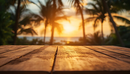 Poster - Sunset Palm Table.