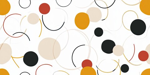 Wall Mural - Abstract Circle Pattern in Warm Colors on White Background