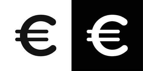 euro sign icon Flat fill set collection