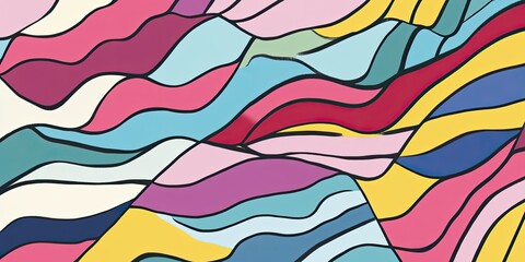 Wall Mural - Colorful Abstract Waves in Fluid Motion