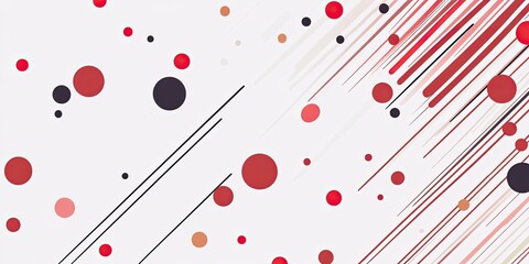 Poster - Abstract Pattern with Circles and Lines in Red Tones