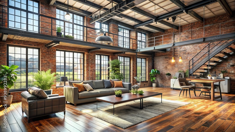 Reclaimed Wood Apartment Decor With Vintage Metal Beams preview