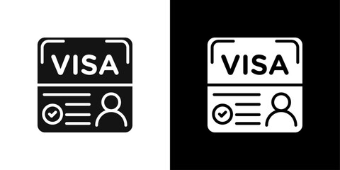 Start up visa icon Flat fill set collection