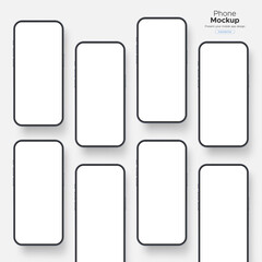 Wall Mural - Smartphones With Blank Screens For Showing Apps Screenshots. Vector Illustration