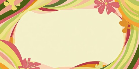 Sticker - Colorful Floral Background with Empty Center Space