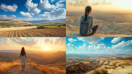 Wall Mural - person in the desert