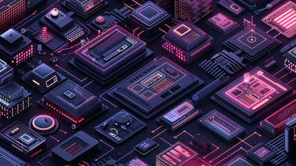 isometric technology background