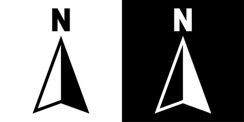 ofvs705 outlinefilledvectorsign ofvs - north arrow vector icon . n direction sign . isolated transpa
