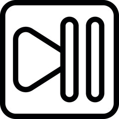 Sticker - Simple black and white line art icon of a pause button