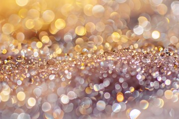 Wall Mural - shimmering abstract background: golden and purple glass bokeh for elegant designs