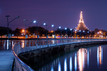 Phra Mahathat Kaen Nakhon or Wat Nong Wang at Bueang Kaen Nakorn, Khon Kaen, Thailand. One of the most famous landmark in Khon Kaen province.