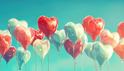 Cool love romantic heart and star shaped balloons