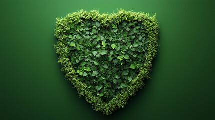 Green Heart Shape Made From Leaves