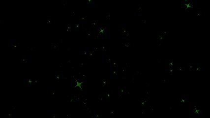 Canvas Print - green star blinking, twinkling Star or blinking light effect on black screen background, sparkling stars animation, Twinkle light glitter stars sparkling, Star twinkling for festive  holiday event.