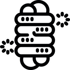 Wall Mural - simple bold outline icon of a server rack with loading symbol for cloud computing data storage