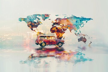 the car on the world map