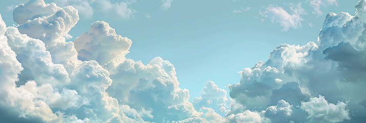 Serene Sky: A soft, pale blue background adorned with gentle clouds, perfect for promoting stress relief and wellbeing.