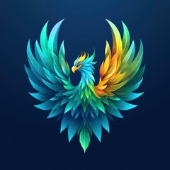 Poster - Colorful Phoenix Bird Design