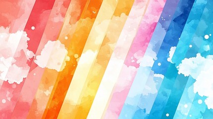 Poster - Abstract Watercolor Stripes.