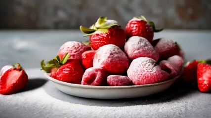 Sticker -  Fresh strawberries ripe and ready for a sweet treat