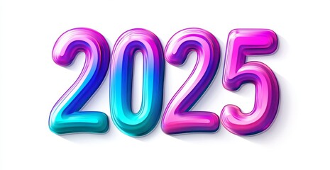 Wall Mural - 2025 text happy new year eve holiday