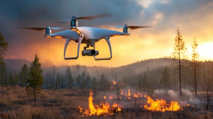 A high-tech rescue mission using drones and AI in a disaster zone,