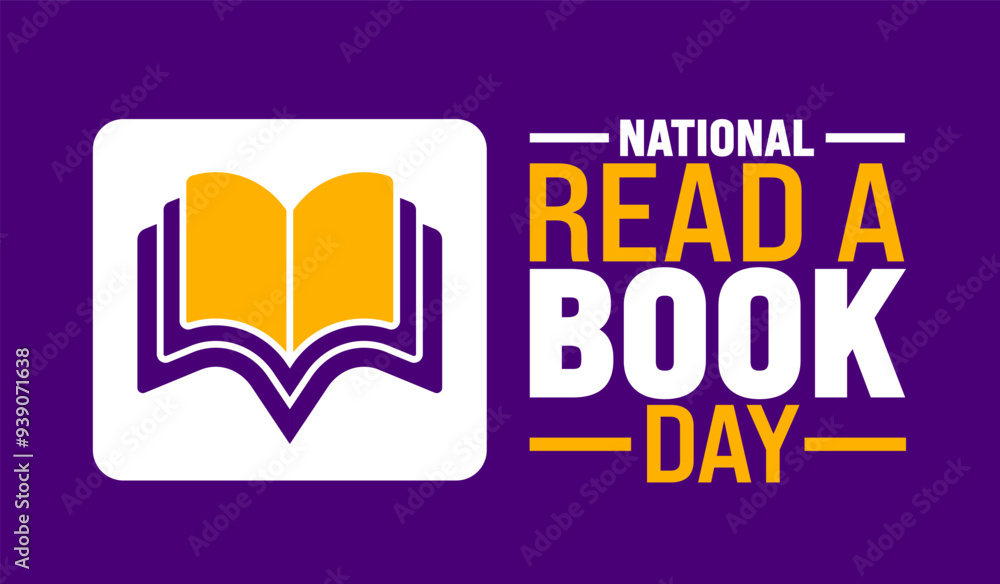 National Read A Book Day background or banner design template. Holiday ...