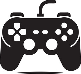 Wall Mural - Black game console, Gamepad vector icon, black game console silhouette vector,