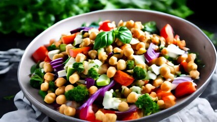 Canvas Print -  Delicious and nutritious salad ready to be enjoyed